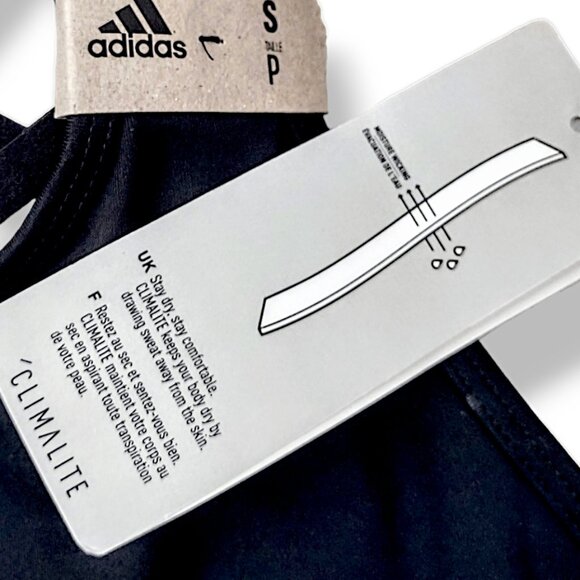 Adidas NWT climalite black and white DTR 3 stripes crossed lattice gym bra S - Picture 7 of 7